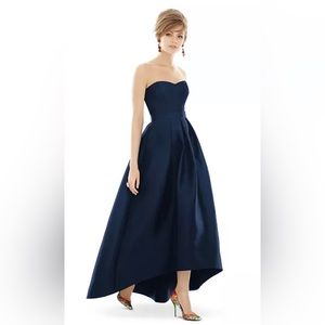 NWOT BLACK Alfred Sung High-Low Gown/Maxi Dress. Completely Sold Out. Sz 14.